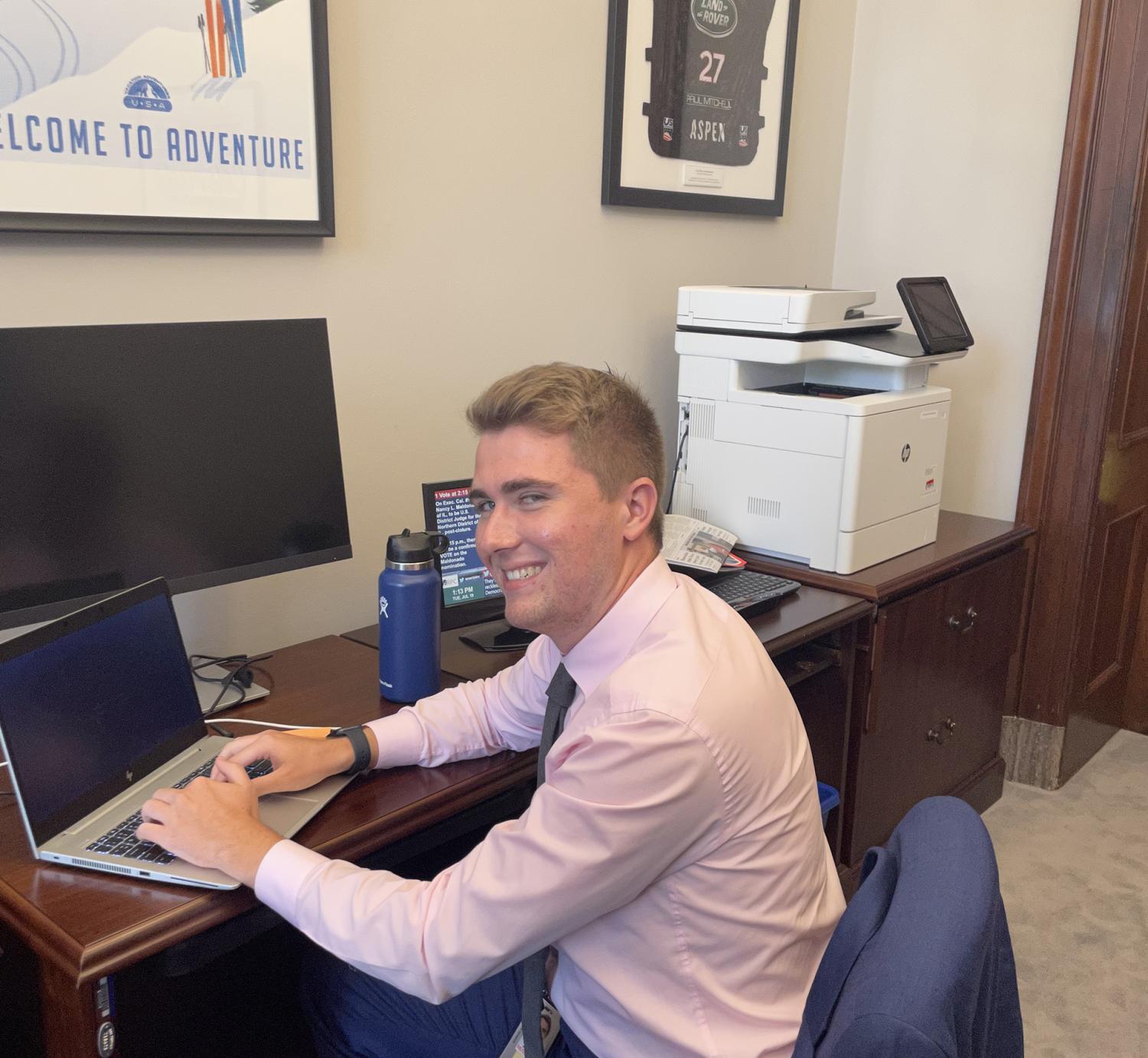 Max Gannett worked as an intern for Rep. Joe Neguse (PolSci, Econ’05; Law’09) and Sen. John Hickenlooper.