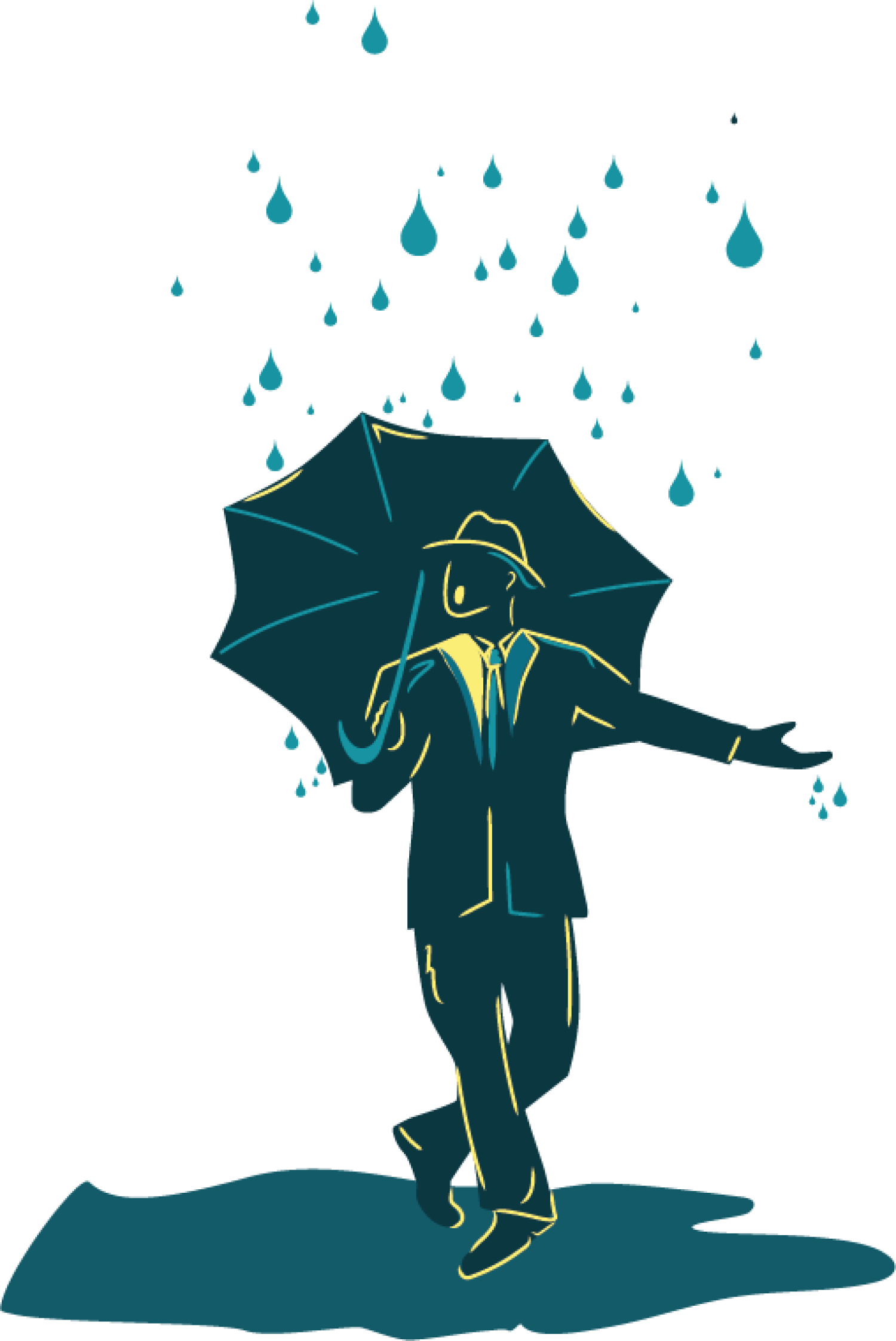 "Singing in the Rain" illustration