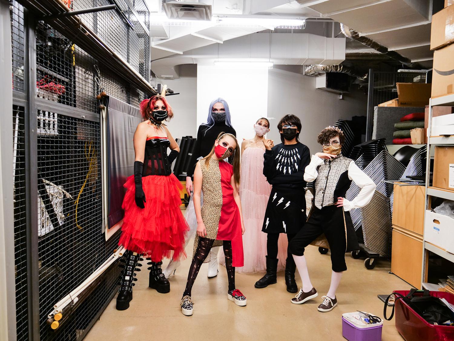 Group picture with some of the students in the fashion show