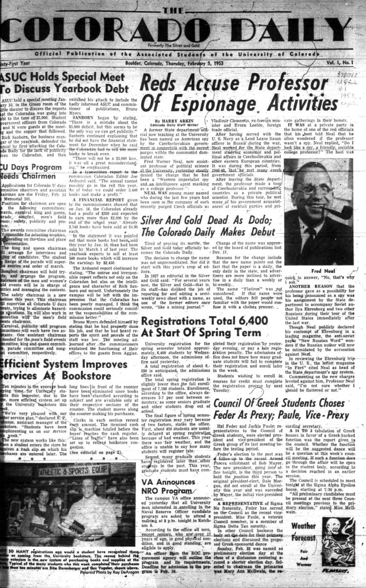 Colorado Daily first edition