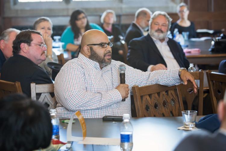 Justin George speaks at Marquette University
