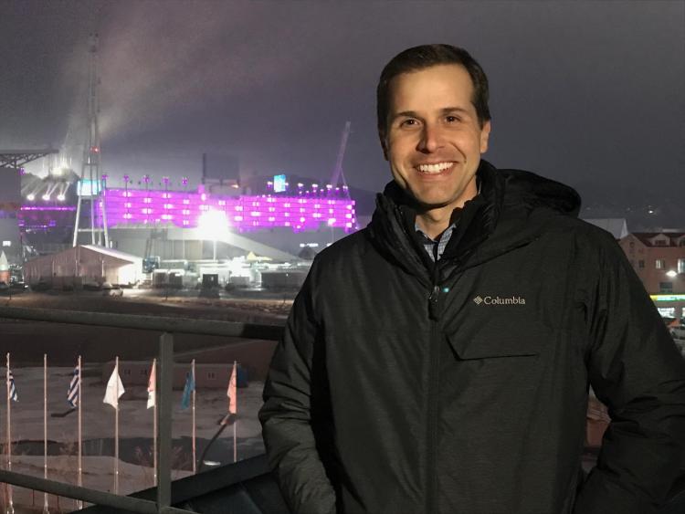 Our Pyeongchang offices had a unbeatable view overlooking the Olympic Stadium. This is the spot where we did many of our TV standups for ABC News affiliates across the country.