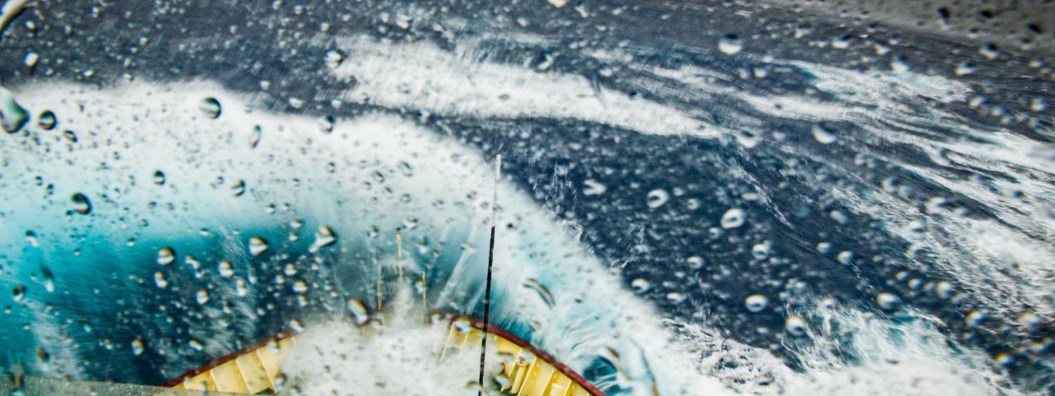 Green water over the bow during a crossing of the notorious Scotia Sea between Tierra del Fuego and South Georgia. 