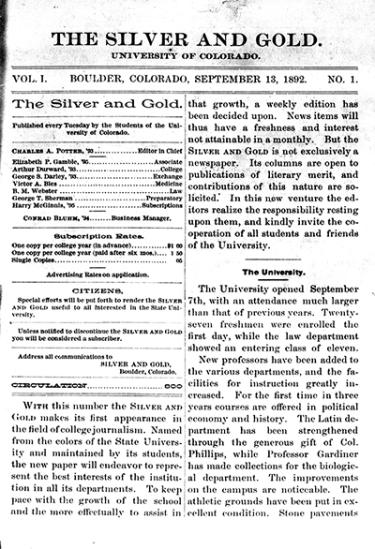 Silver and Gold, first issue