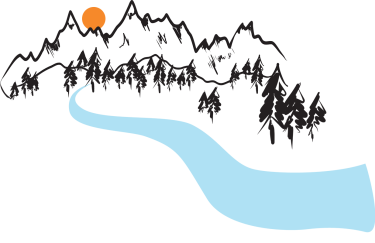 stream running through the mountains