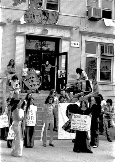 Students protest outside of Temporary Building 1 demanding equality at the University of Colorado Boulder in spring 1974. Juan Espinosa missed his commencement ceremony because he joined students who occupied the building for three weeks.