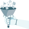 robotic hand holding system icons