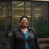 Shamika Klassen outside the CASE building on the CU campus.