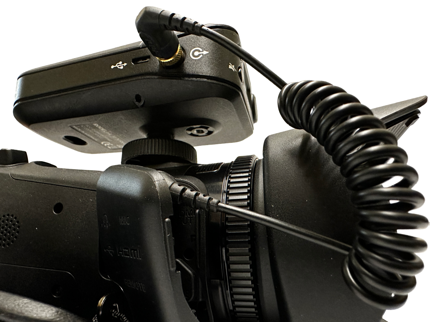 Receiver set up on the camera