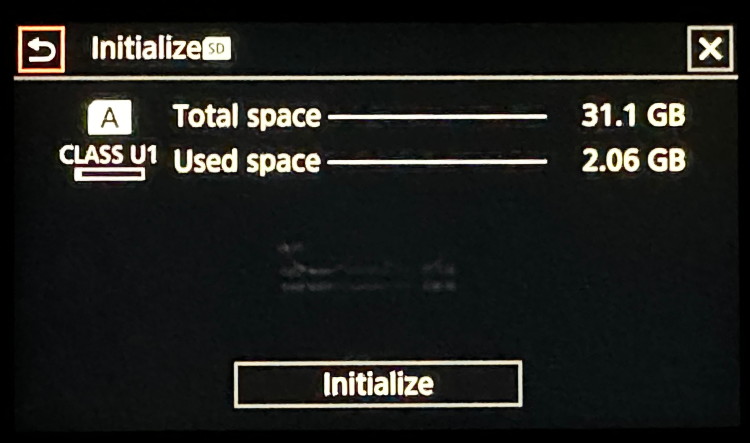 Check total and used space screen