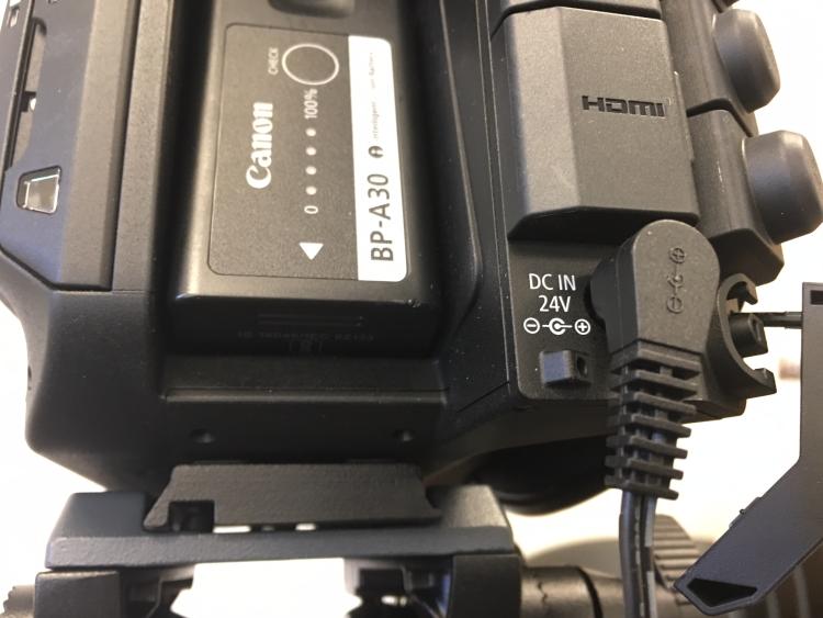 Outlet plugged into camera
