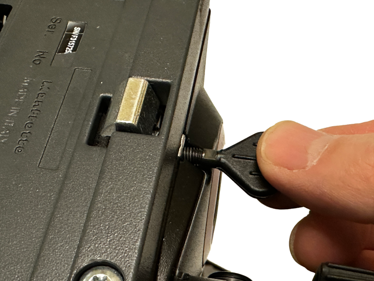 Showing the locking lever