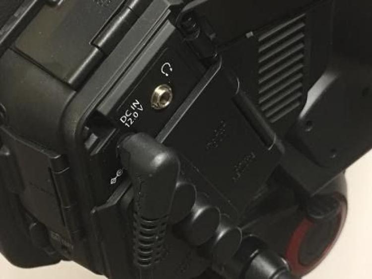 AC Adapter plugged into camera