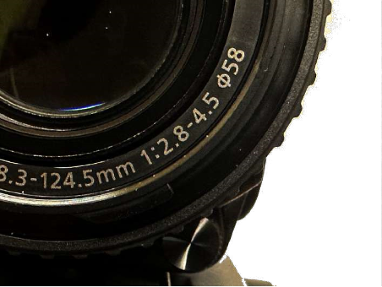 F/Stop indicator on lens