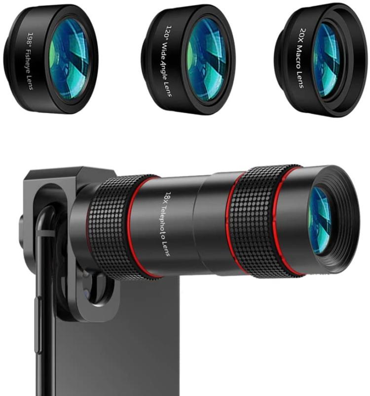 Smartphone Clip On Lens Kit With Three Lenses