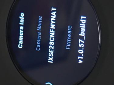 Camera name screen