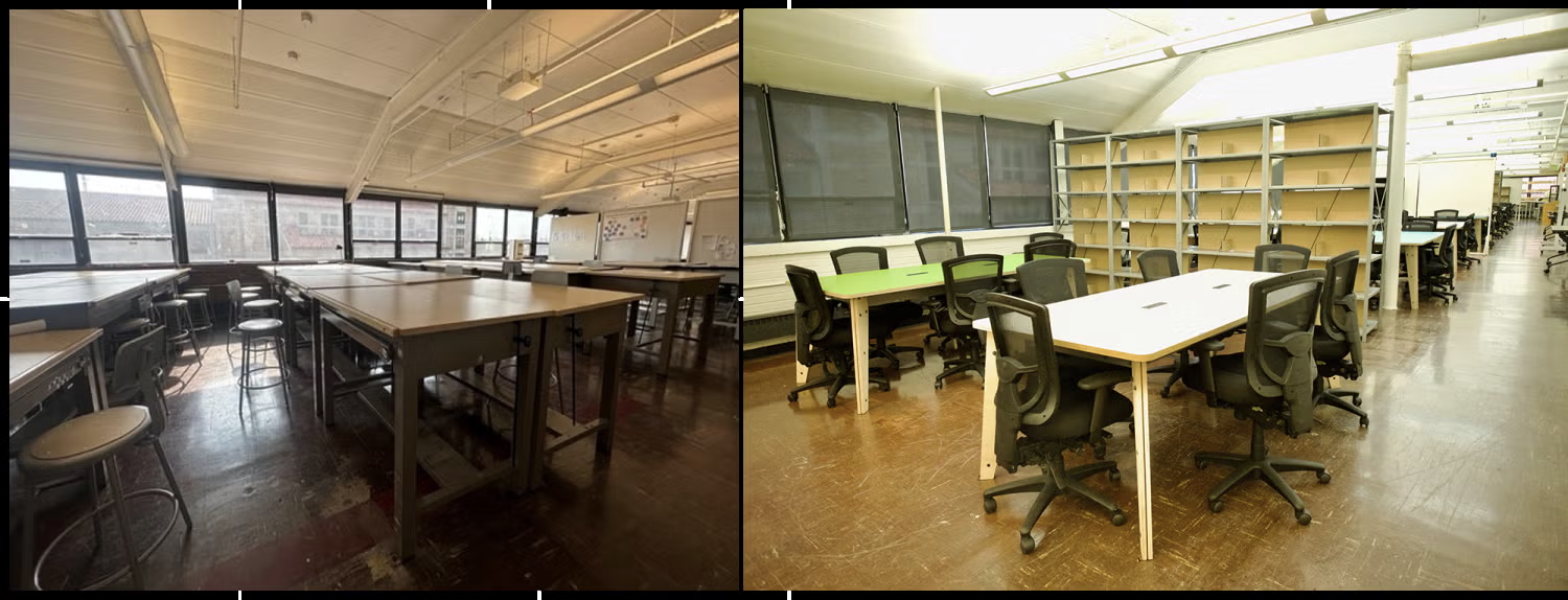 third floor studio before remodel