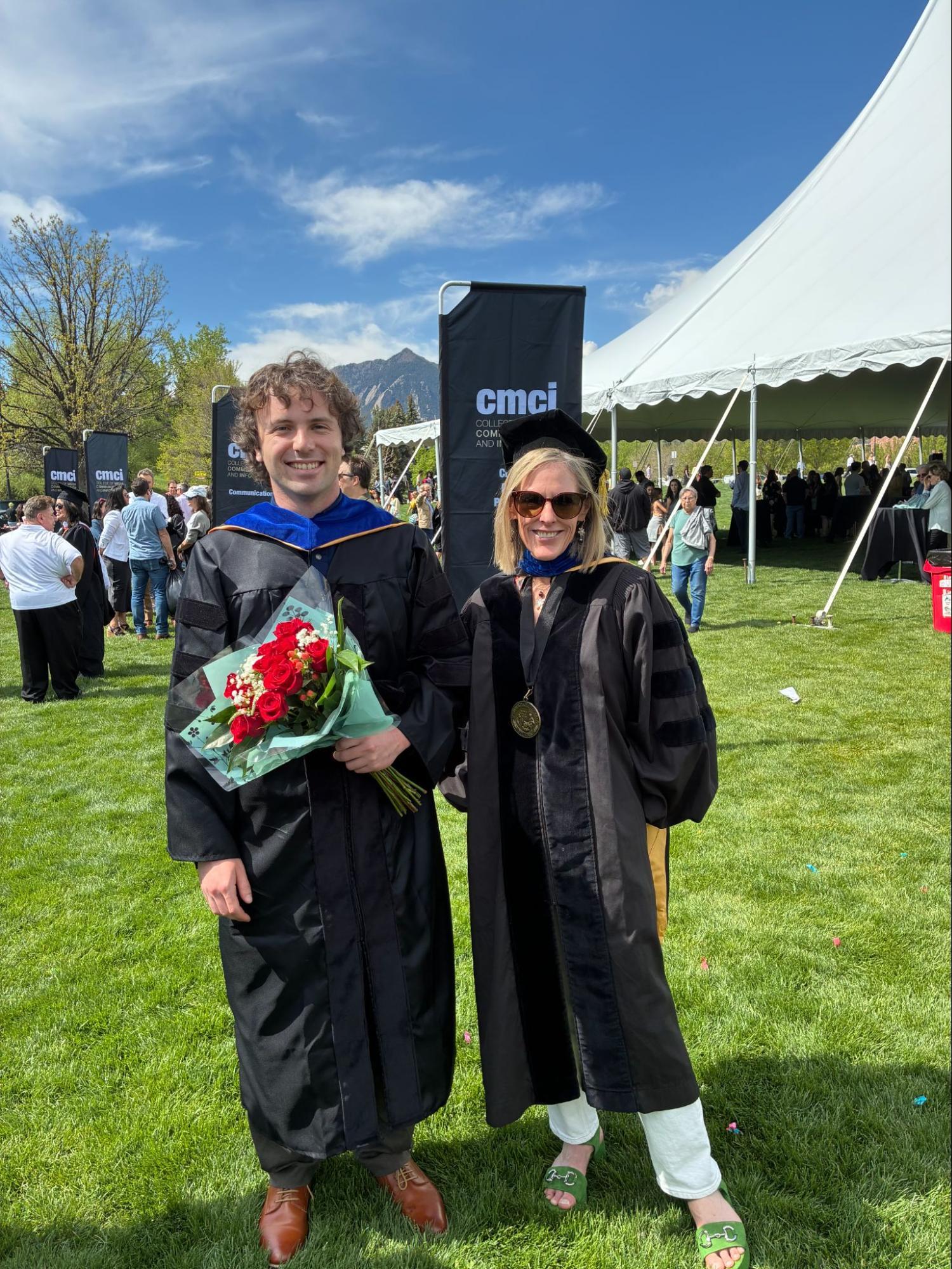 INFO Faculty Lecia Barker and Dr. Noah Cowit (PhDInfoSci’25)