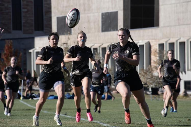 CU Women's Rugby Team in action during an eventful game