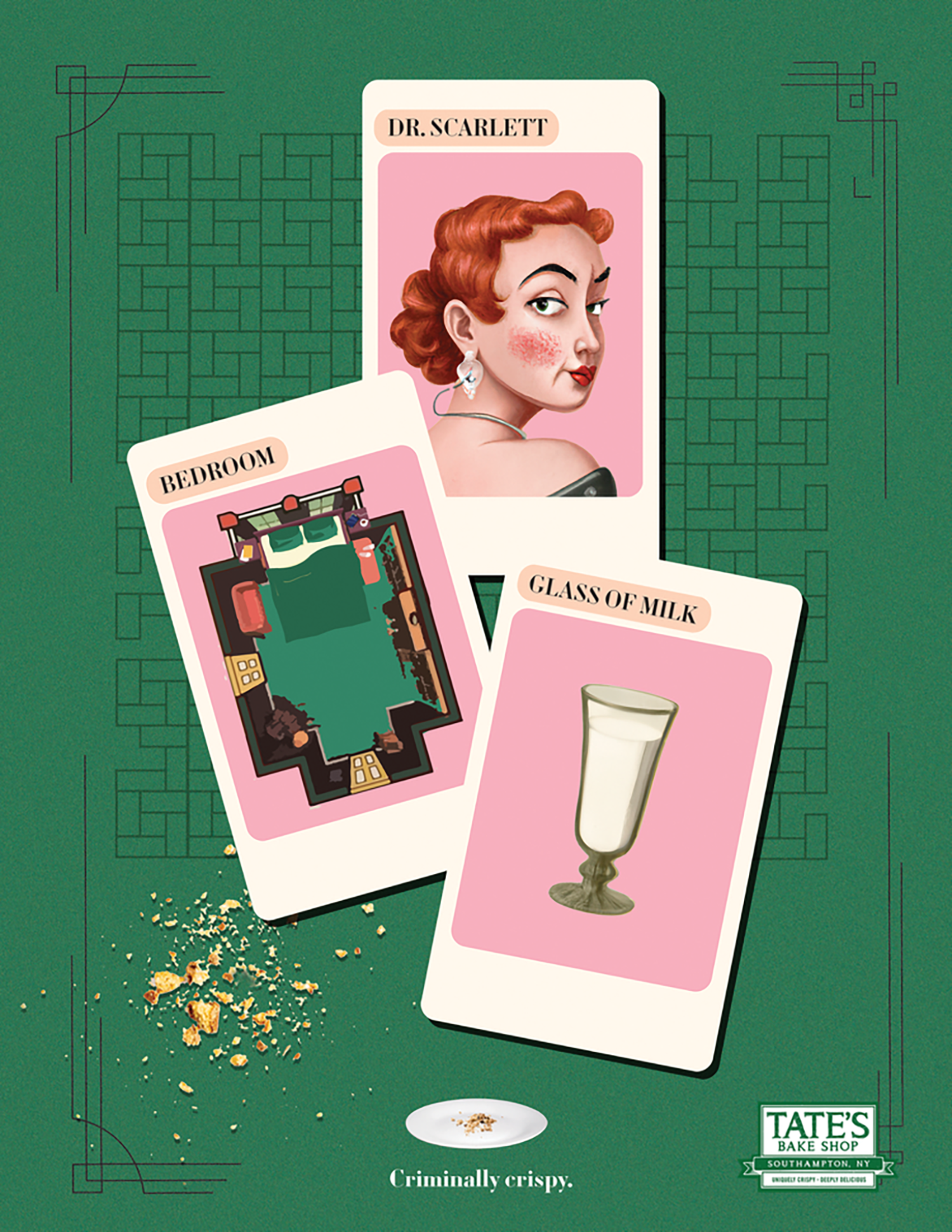 art of mock playing cards on a green background