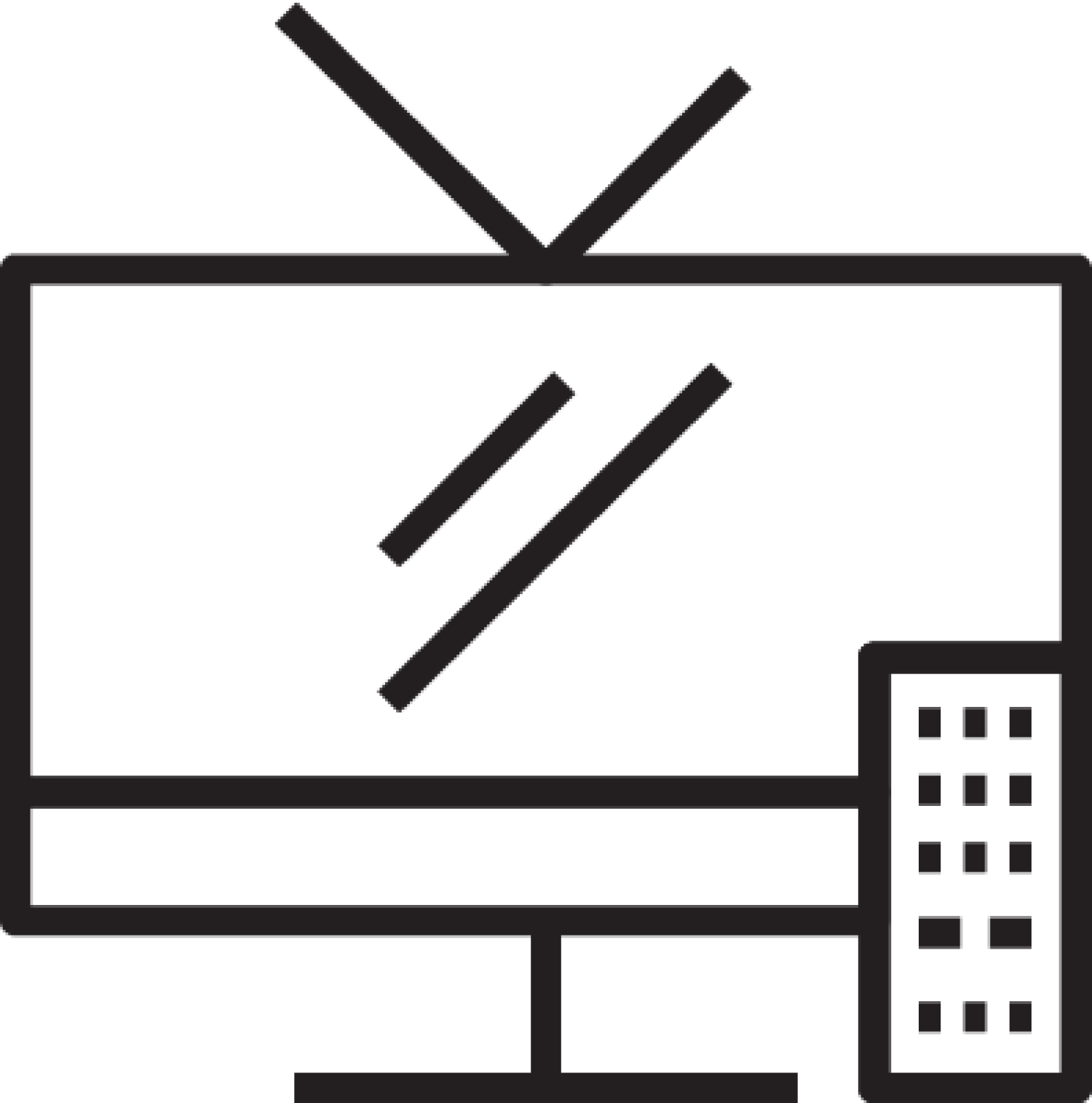 TV with remote illustration