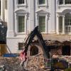 Rubble surrounds the White House following demolition of its East Wing.