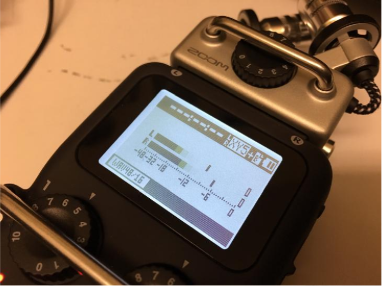 Audio levels on screen