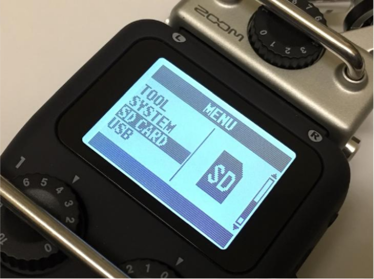 Menu screen