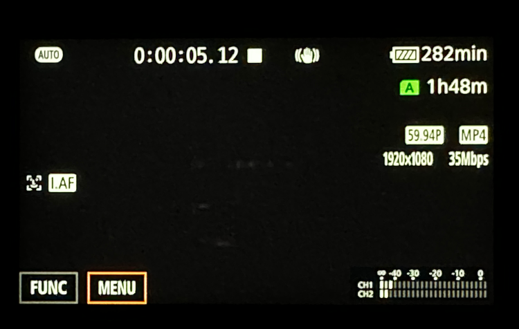 Main screen for Vixia