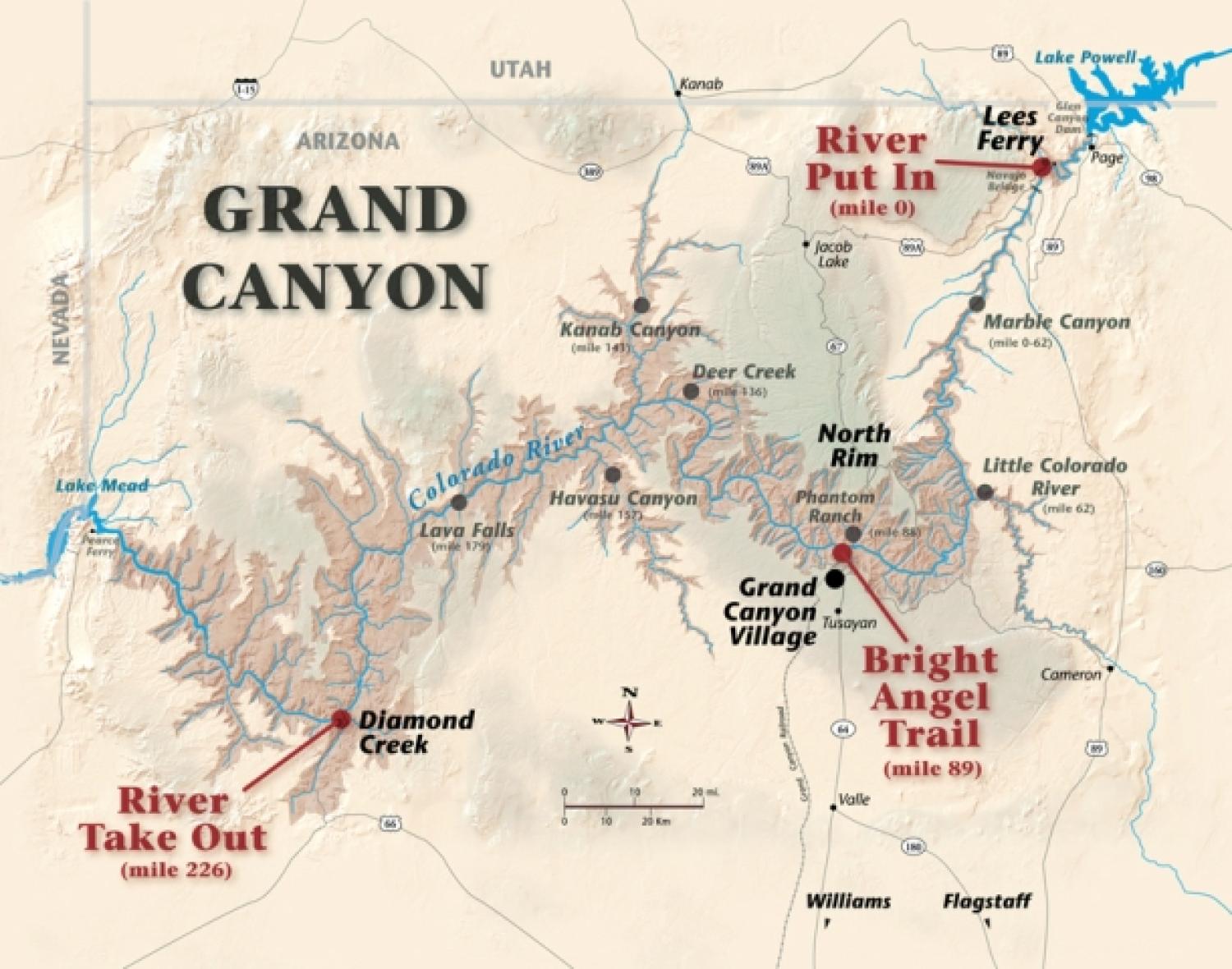 Map of the Grand Canyon