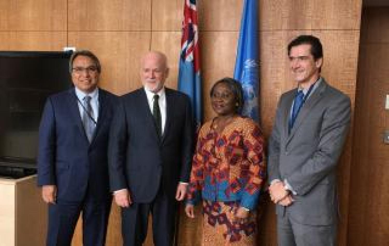 Dean Anaya at the UN with members of the U.N.