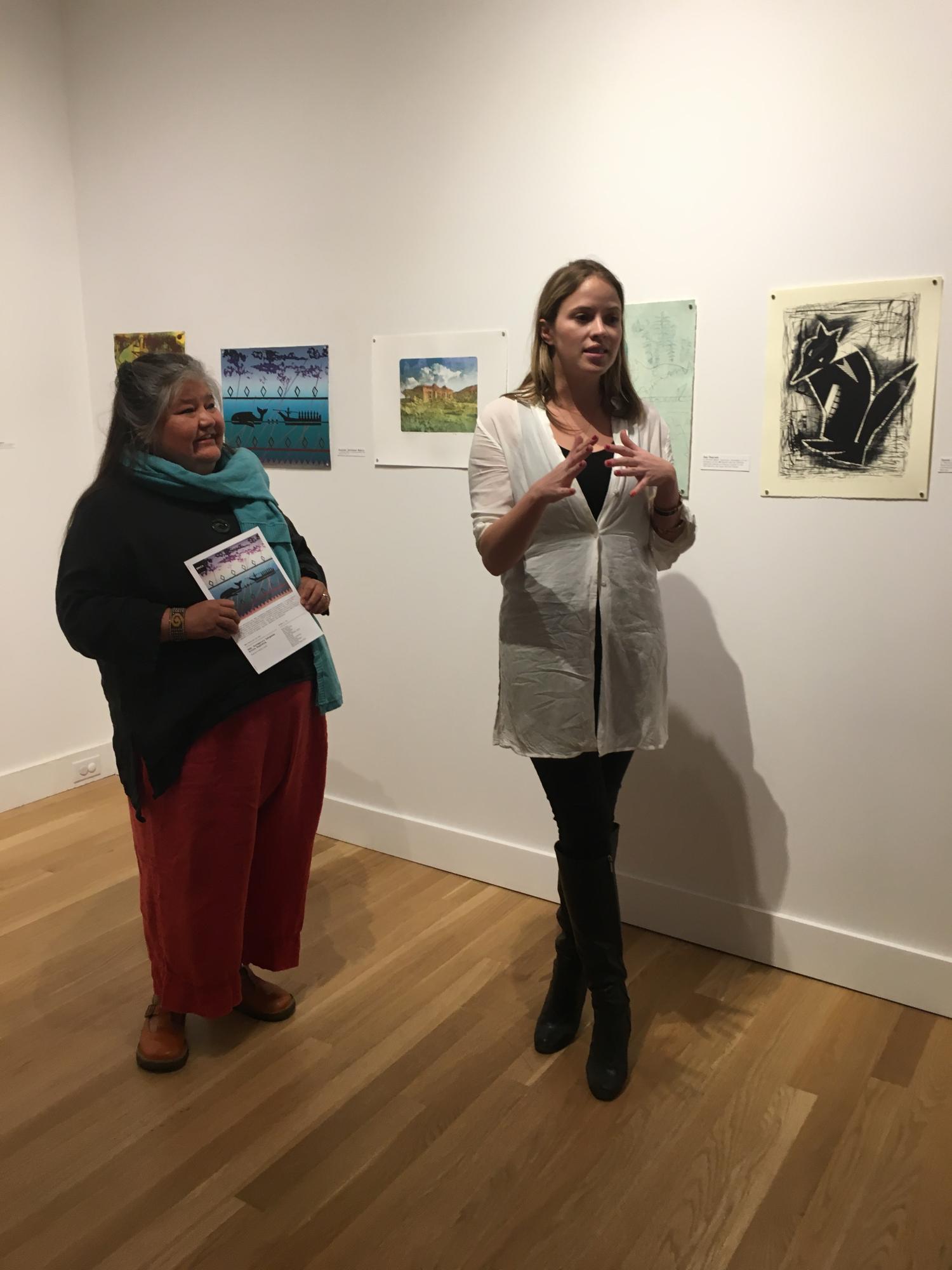 BMoCA curator Mardee Goff presents Melanie Yazzie at show reception