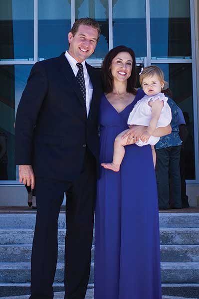 Ashby Pate (Engl’00) with his wife and daughter.