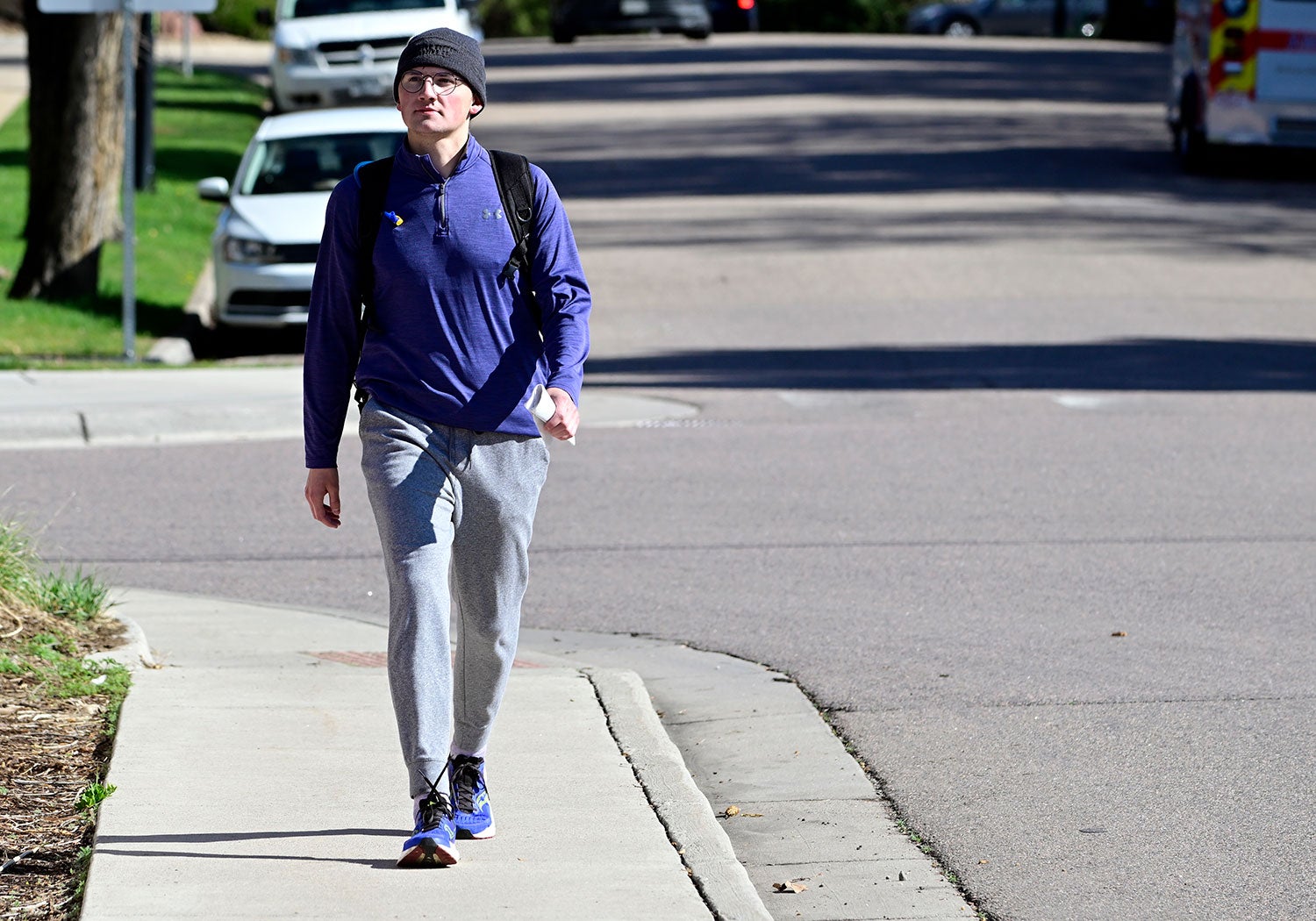 Carter Snelson walking in Boulder