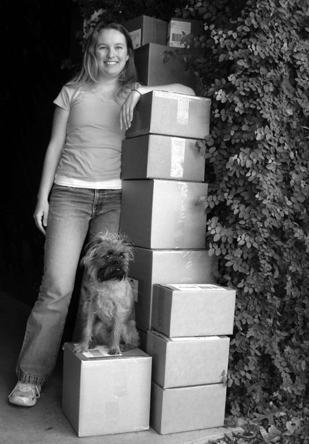 sarah with boxes