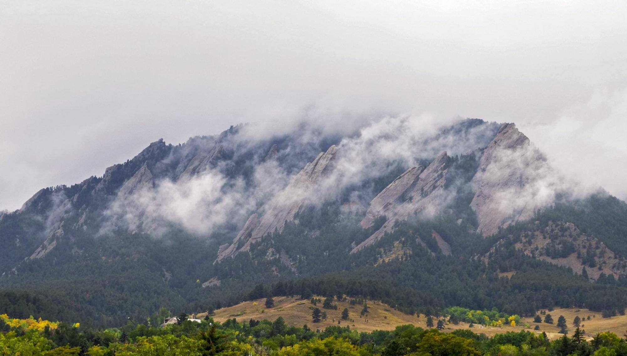 flatirons in fog