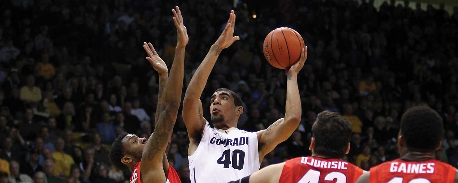 Josh Scott in the CU men's basketball game