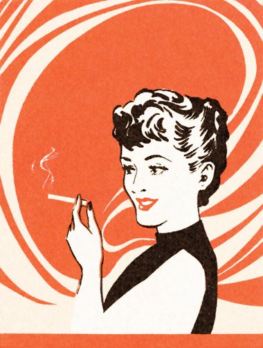 lady smoking cartoon