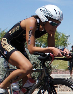 Michelle Mehnert on bike