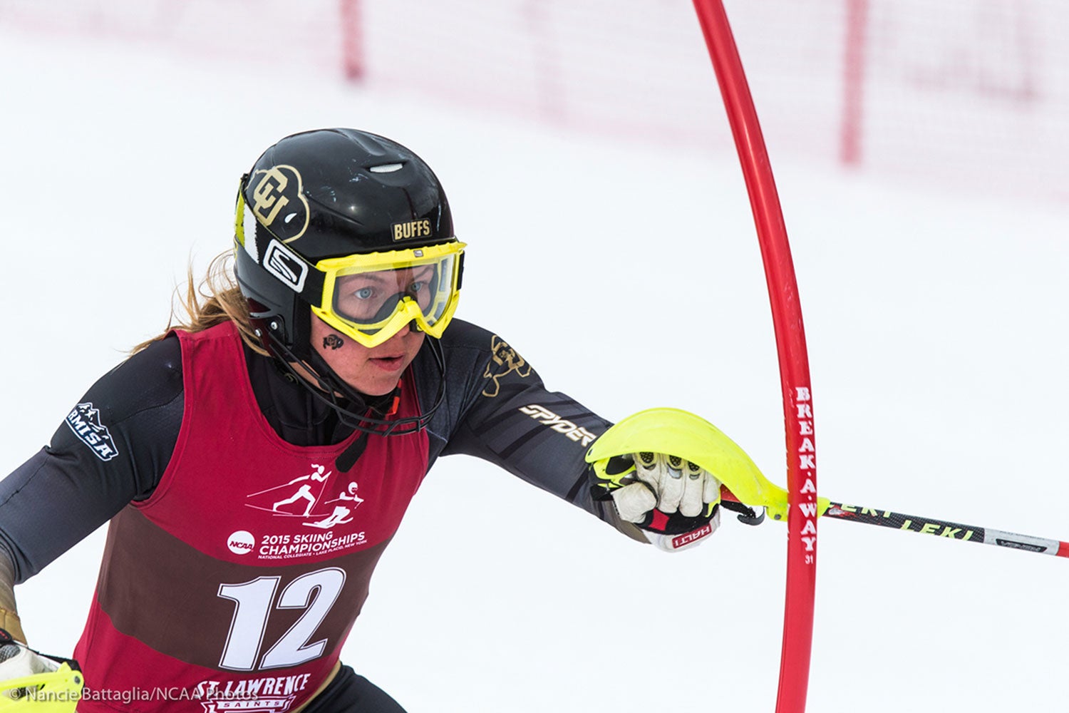 Racer in the CU ski team