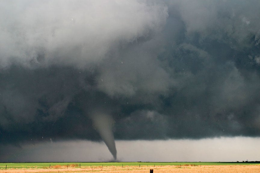 tornado in field