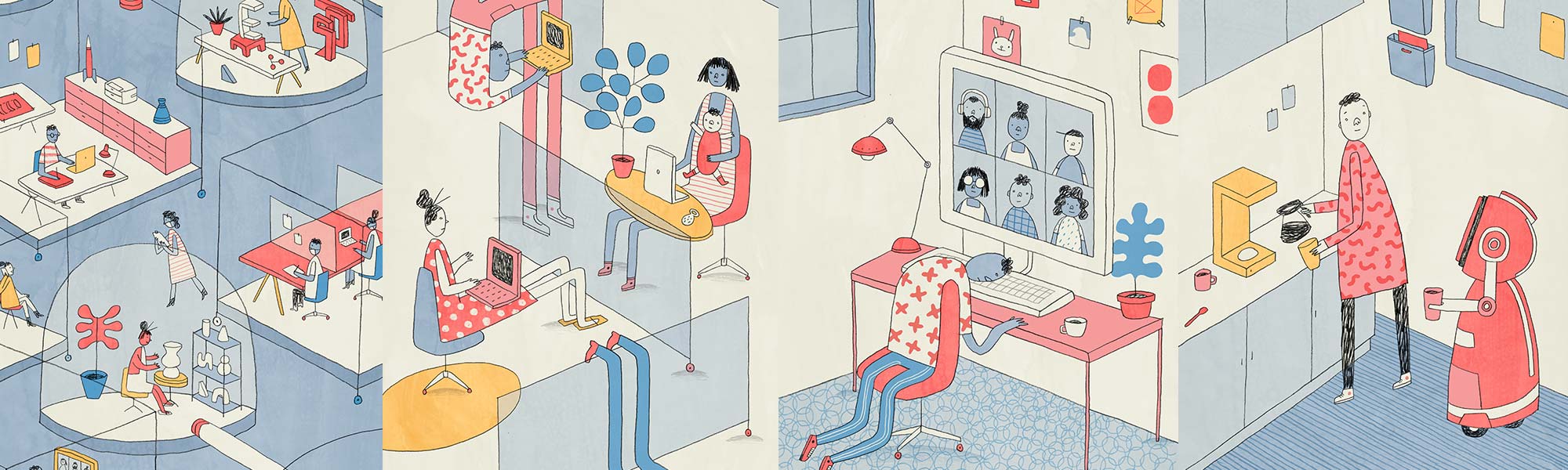 illustrations showing the future of work 