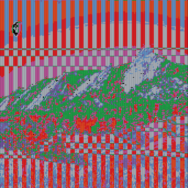 An illustration of the flatirons in a digital style