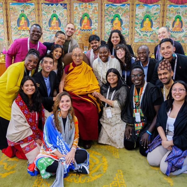CU students with the Dalai Lama