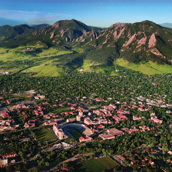 Aerial photo of CU campus