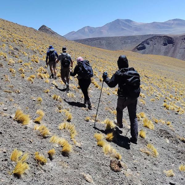 backpackers on a mountain