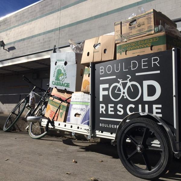 Boulder Food Rescue cart full of food