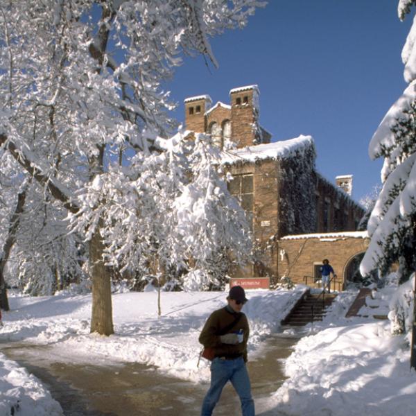 campus in snow