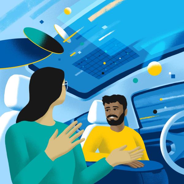 Self driving cars illustration