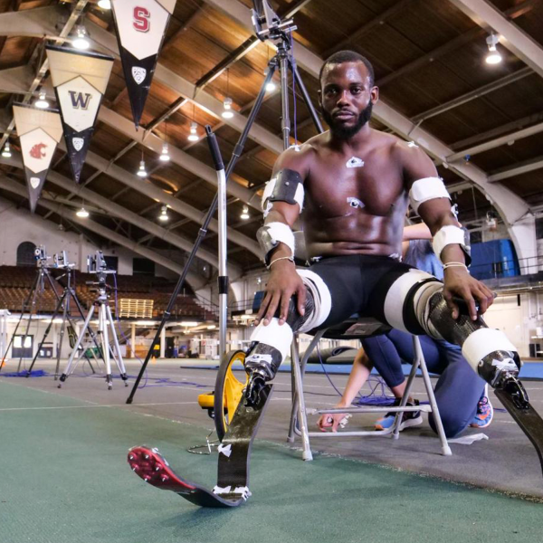 Blake Leeper, an athlete who uses running prostheses